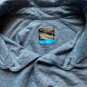 Men’s Icebreaker Merino golf polo shirt Sz Large